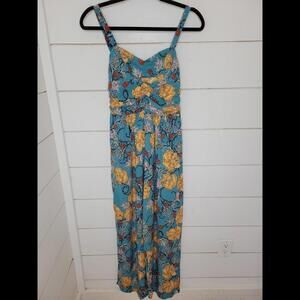 BOG Collection small (?) Blue & yellow floral jumpsuit jumper